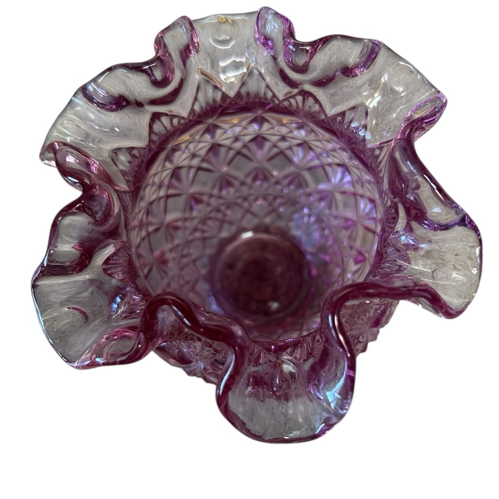 Fenton Pink Art Glass Vase - Picture 3 of 4
